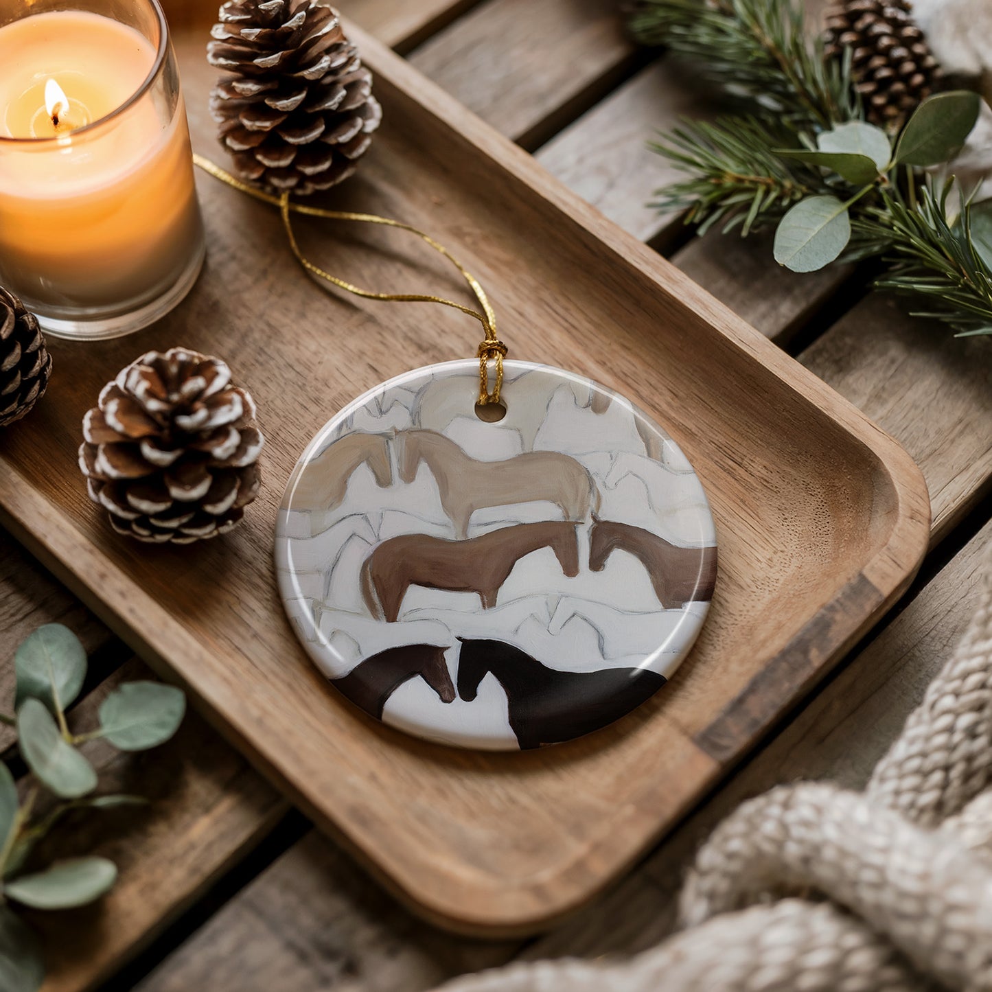 Horse & Rider Ornament Set (Bundle of 3)