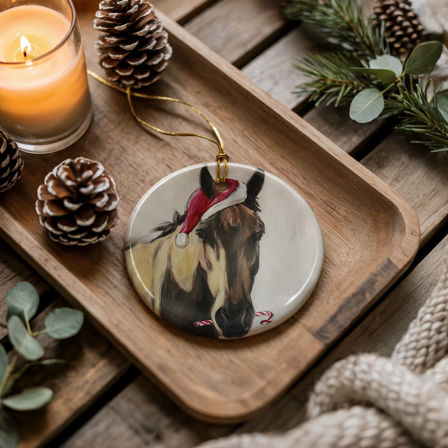 Santa Ponies Ornament Set (Bundle of 3)