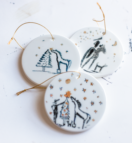Horse Girl Christmas Ornament Set (Bundle of 3)