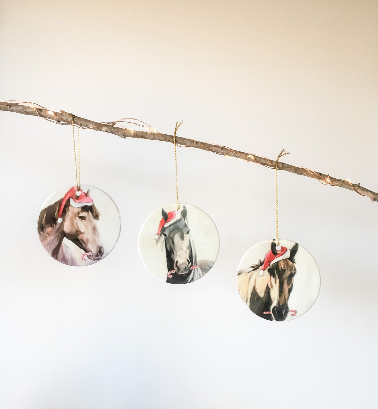 Santa Ponies Ornament Set (Bundle of 3)
