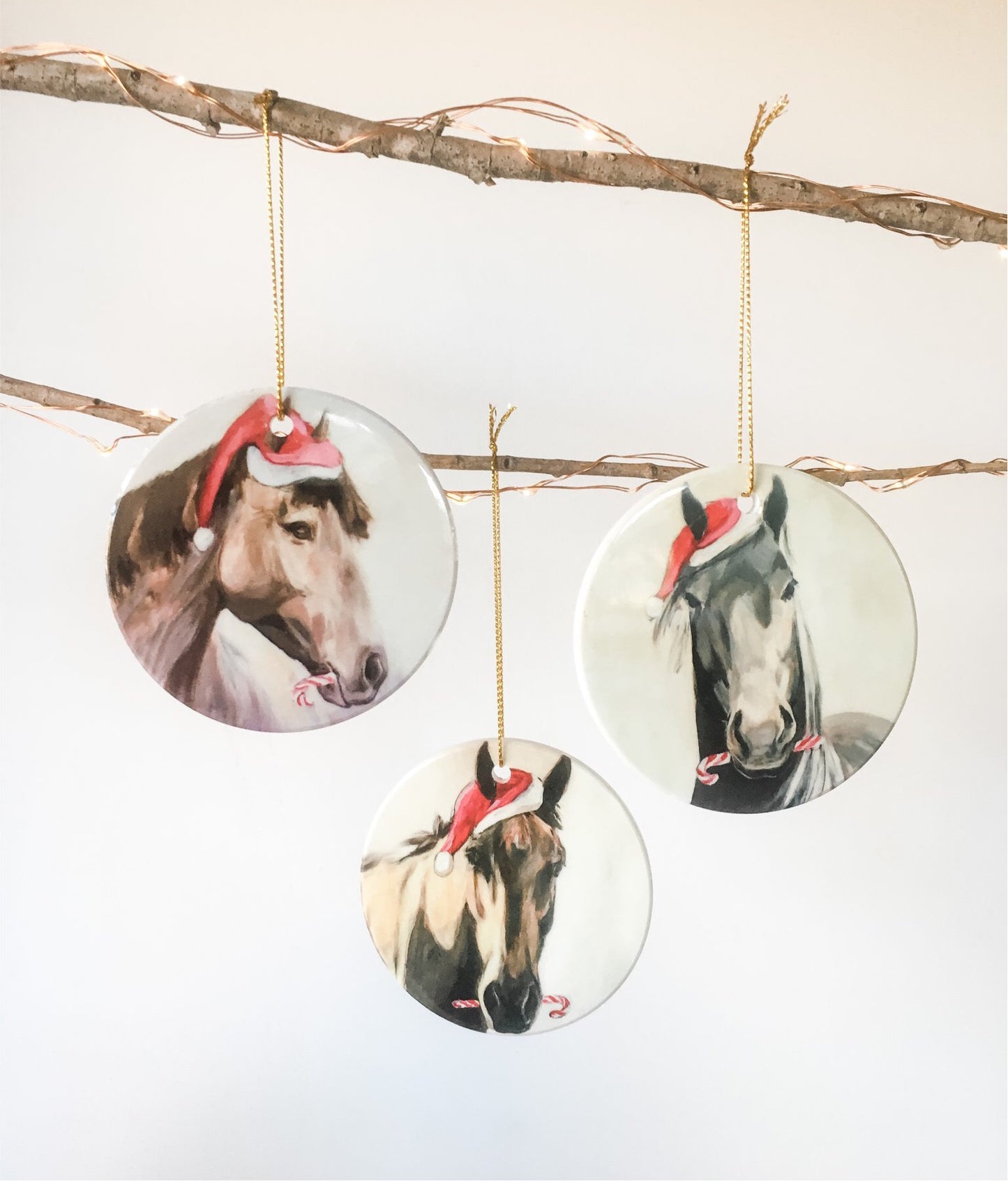 Santa Ponies Ornament Set (Bundle of 3)