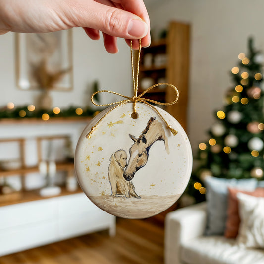 Golden Kisses Ceramic Ornament