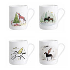 Porcelain Mugs — Set of 4