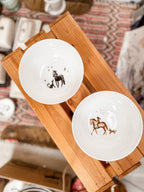 Horse & Rider Porcelain Bowls (Set of 2)
