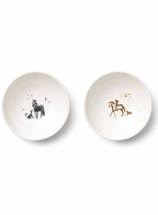 Horse & Rider Porcelain Bowls (Set of 2)