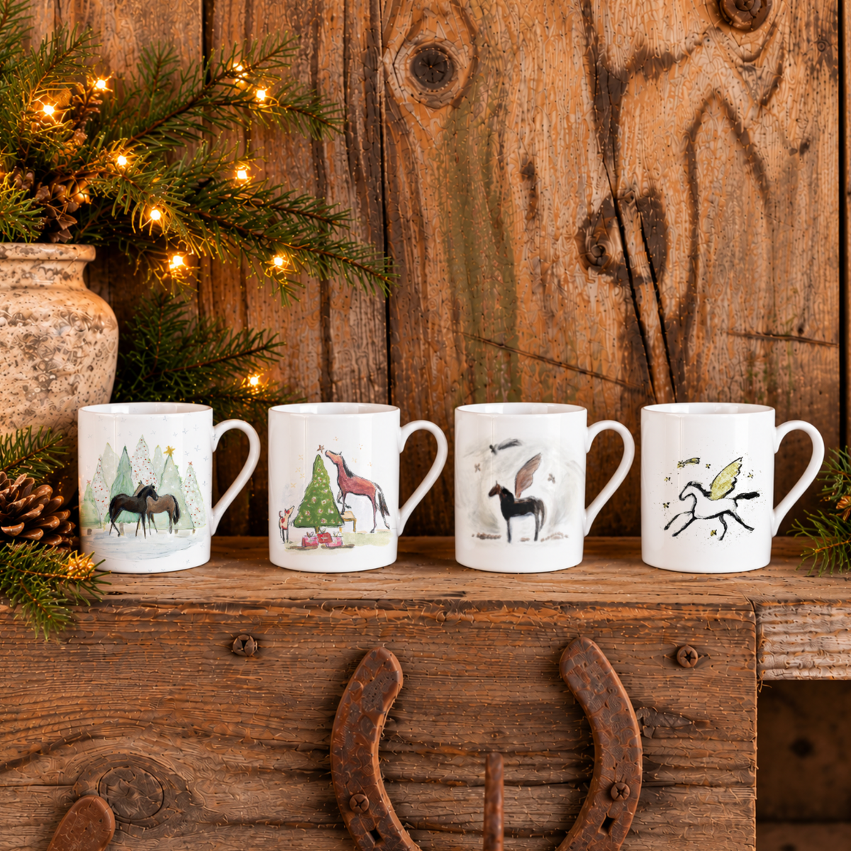 Porcelain Mugs Gift Set