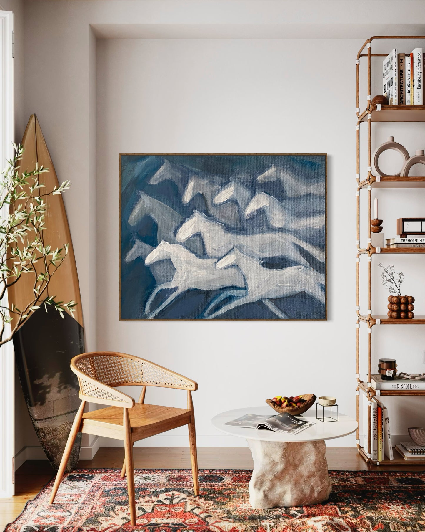 Blue Horses Print