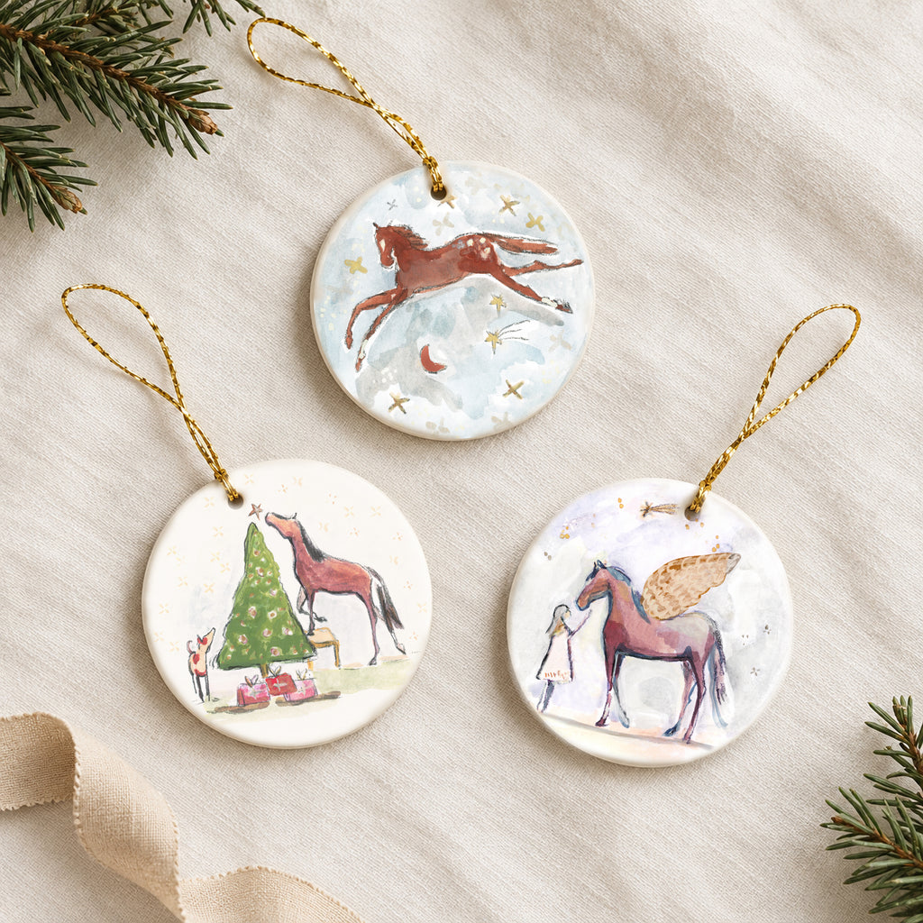 Pony for Christmas Ornament Set (Bundle of 3)