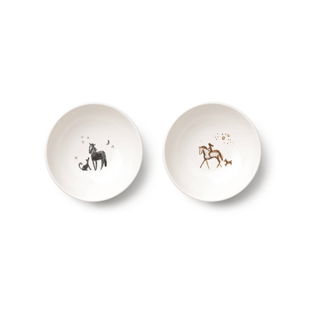 Horse & Rider Porcelain Bowls (Set of 2) - Bettina Norton Artwork