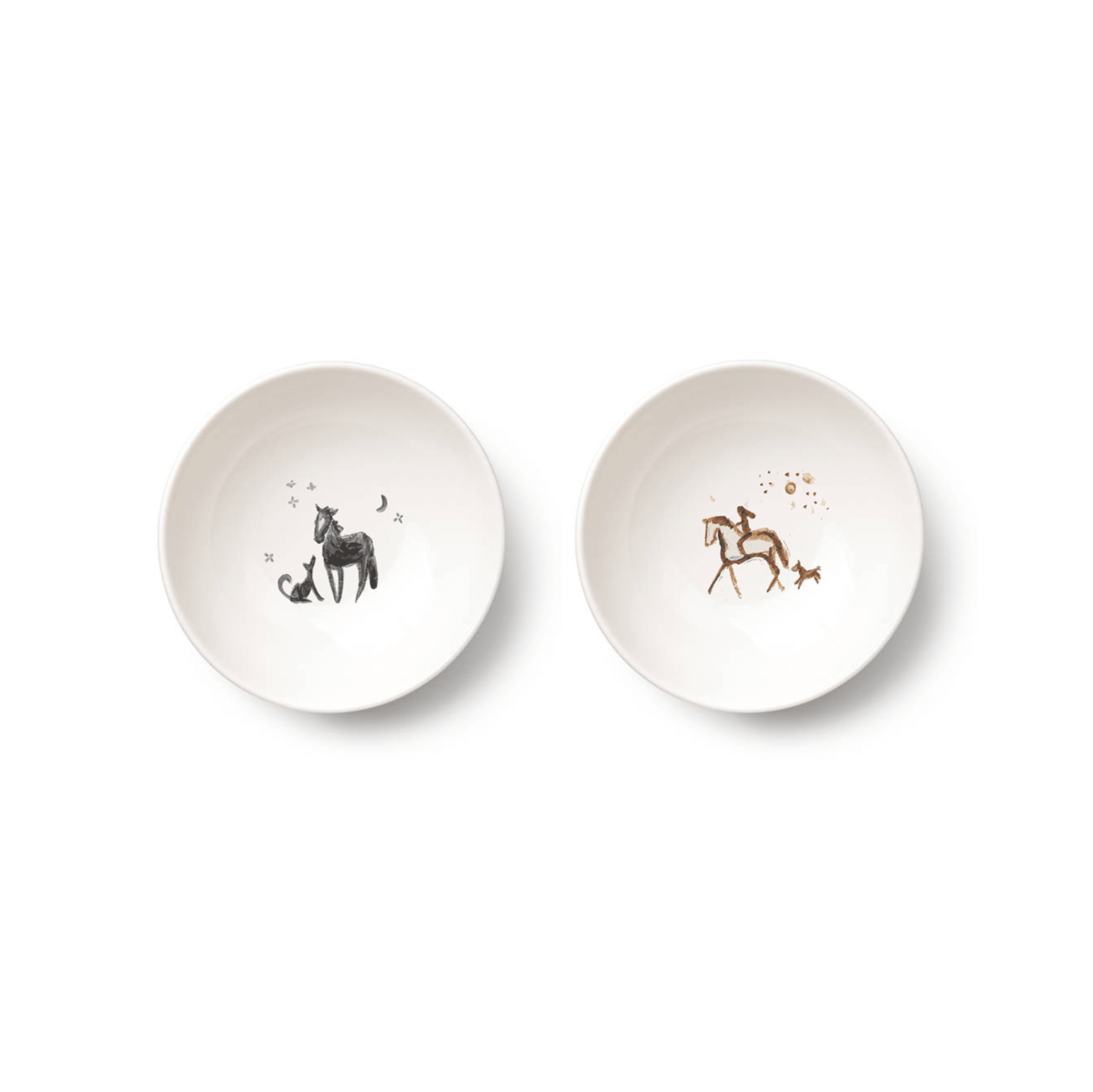 Horse & Rider Porcelain Bowls (Set of 2) - Bettina Norton Artwork