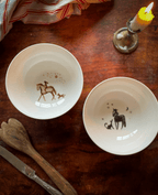 Horse & Rider Porcelain Bowls (Set of 2) - Bettina Norton Artwork