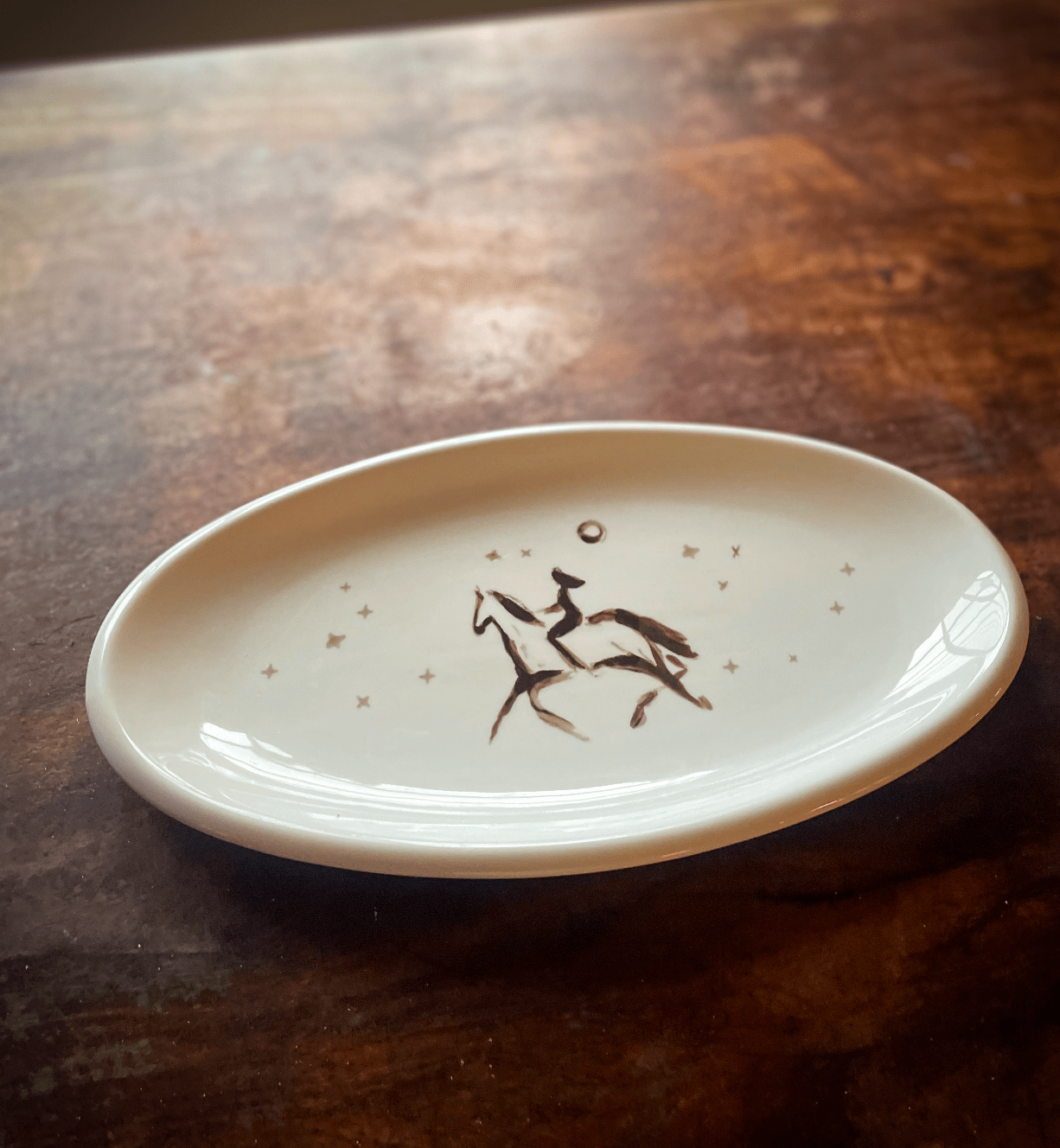 Night Ride Porcelain Platter - Bettina Norton Artwork
