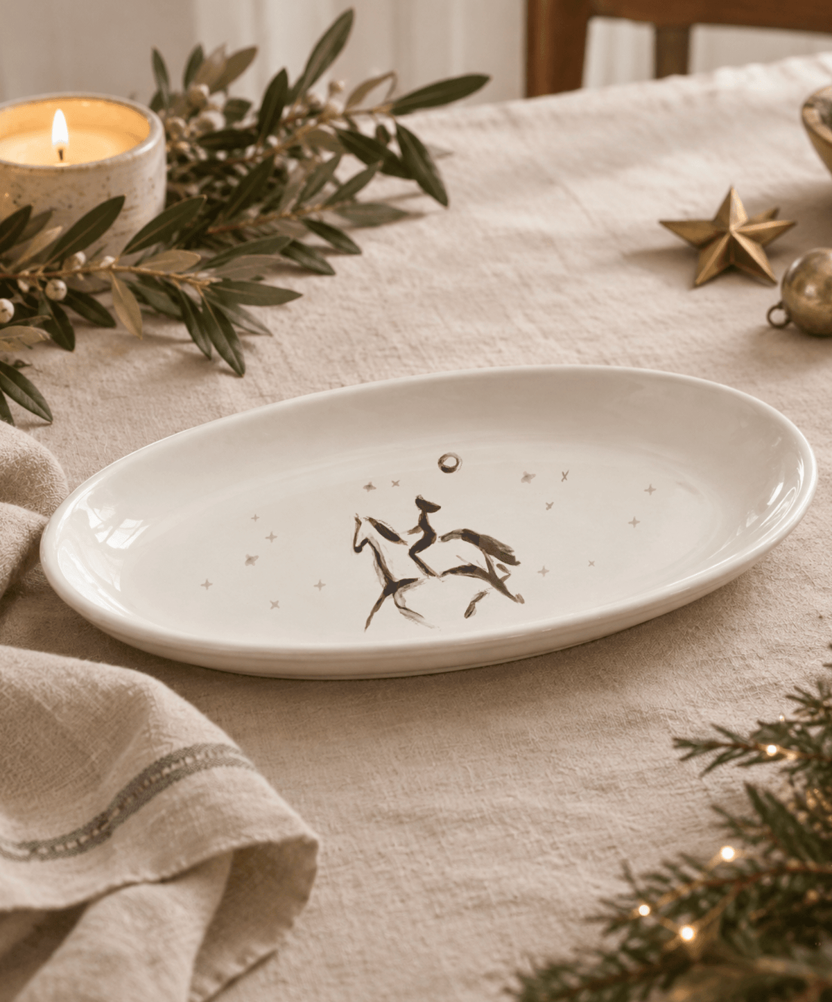 Night Ride Porcelain Platter - Bettina Norton Artwork
