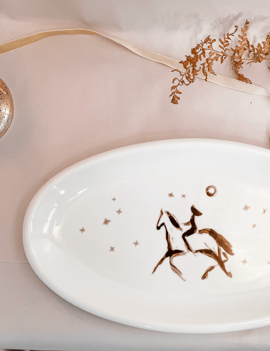 Night Ride Porcelain Platter - Bettina Norton Artwork
