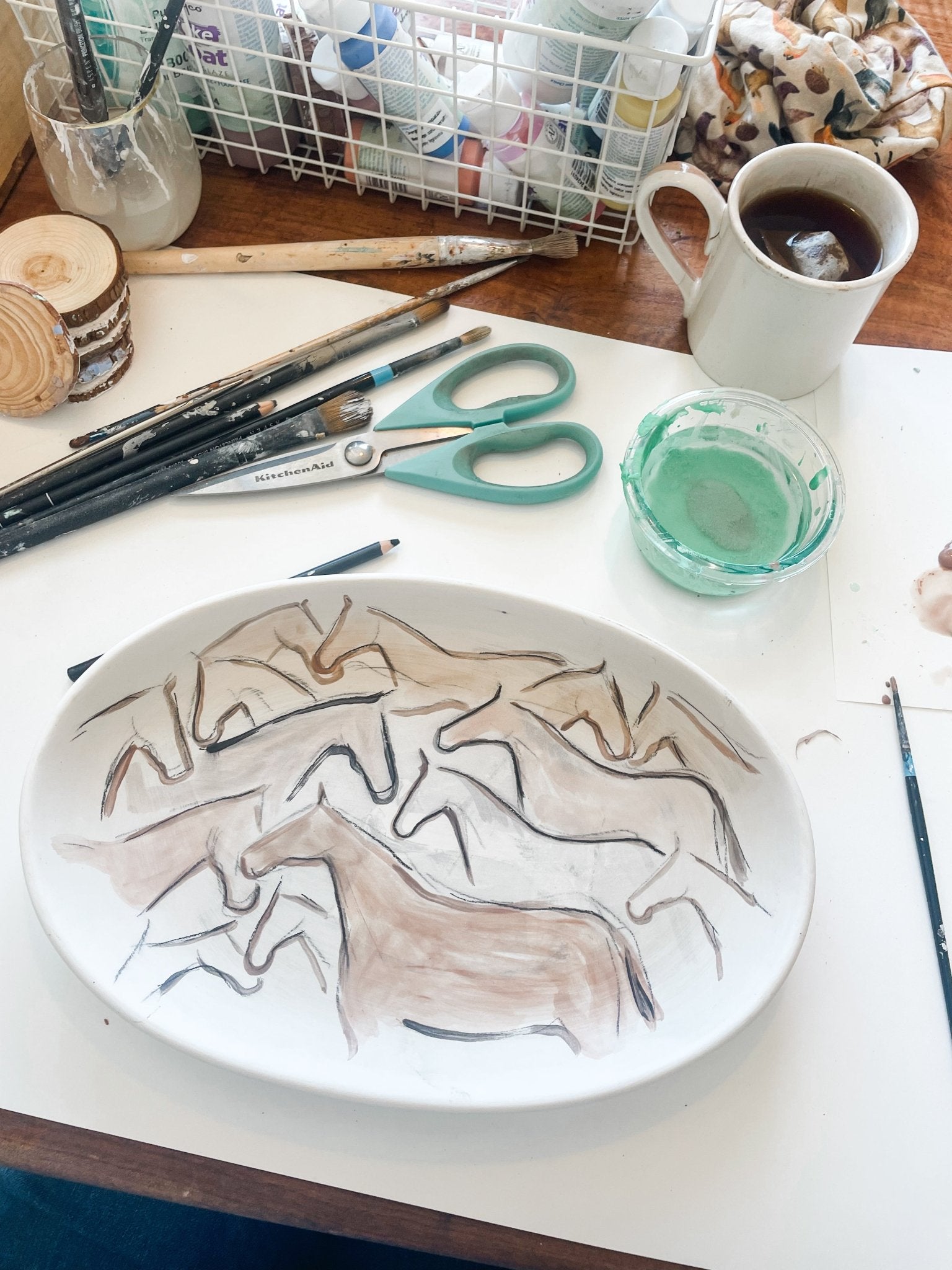 Platter 1 - Hand Painted Platter - Bettina Norton Artwork