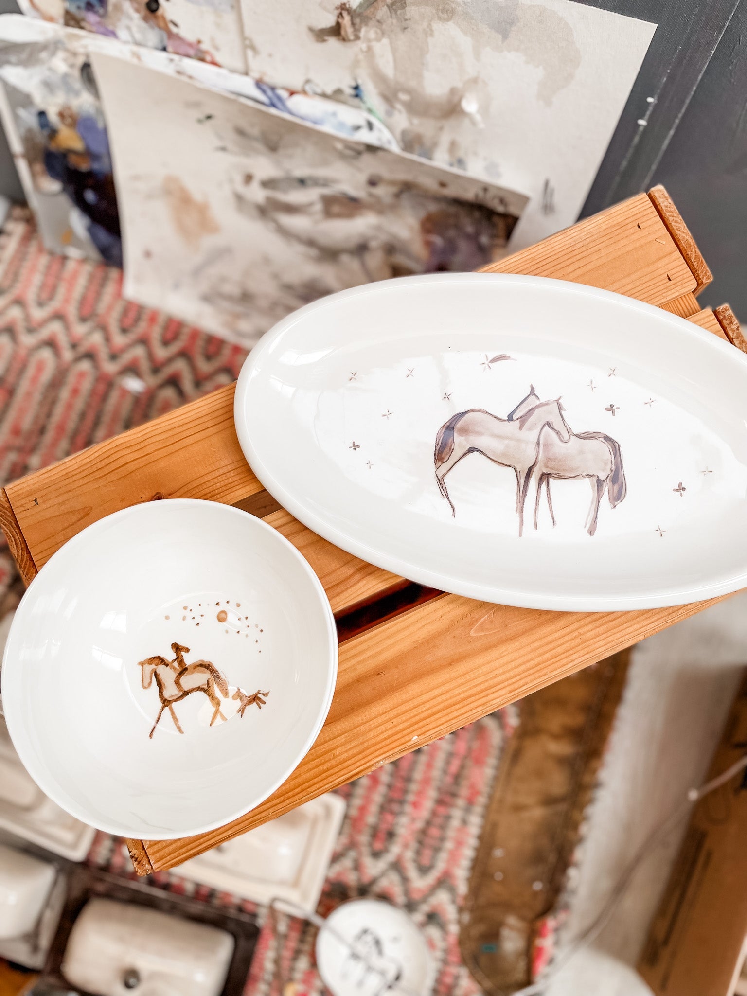 Together Again Porcelain Platter - Bettina Norton Artwork
