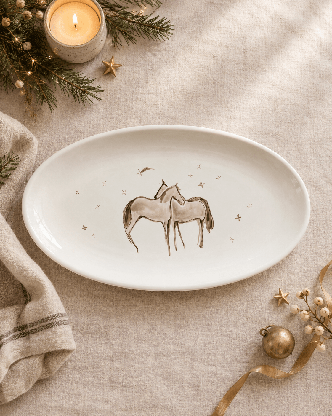 Together Again Porcelain Platter - Bettina Norton Artwork