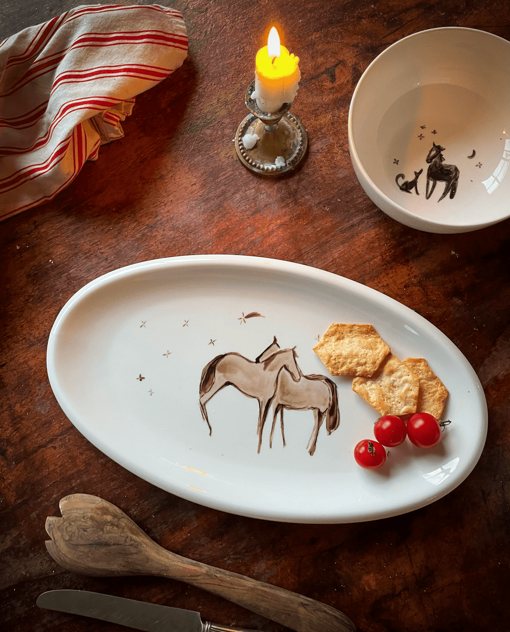 Together Again Porcelain Platter - Bettina Norton Artwork