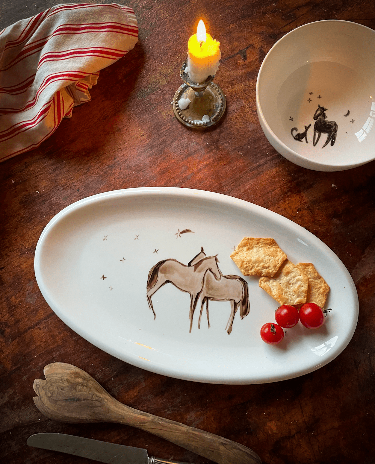Together Again Porcelain Platter - Bettina Norton Artwork
