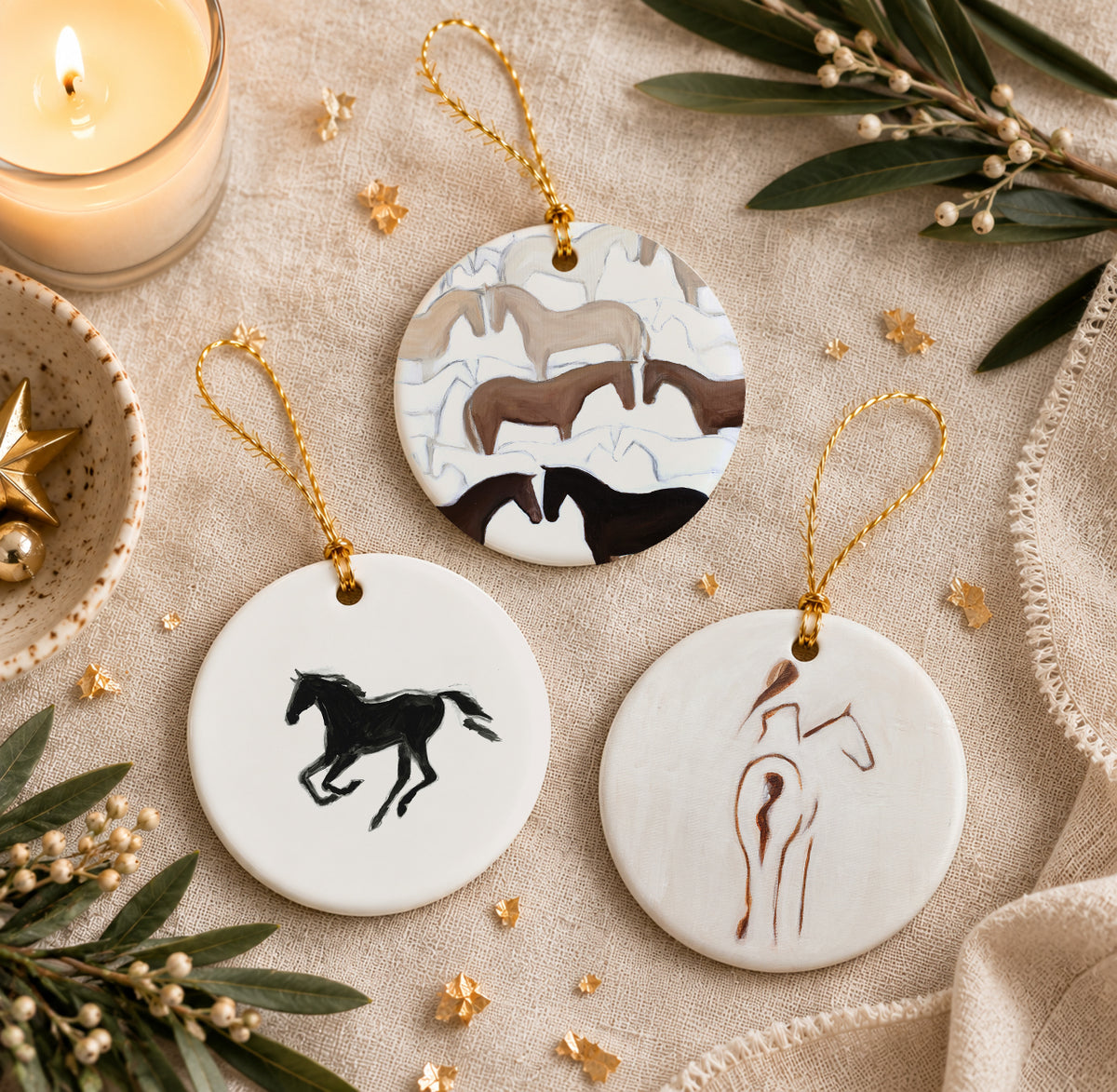 Winter Riders Ornament Set (Bundle of 3)