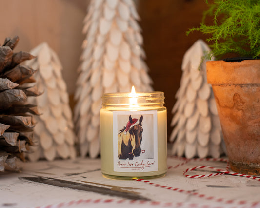 Horses Love Candycanes Candle