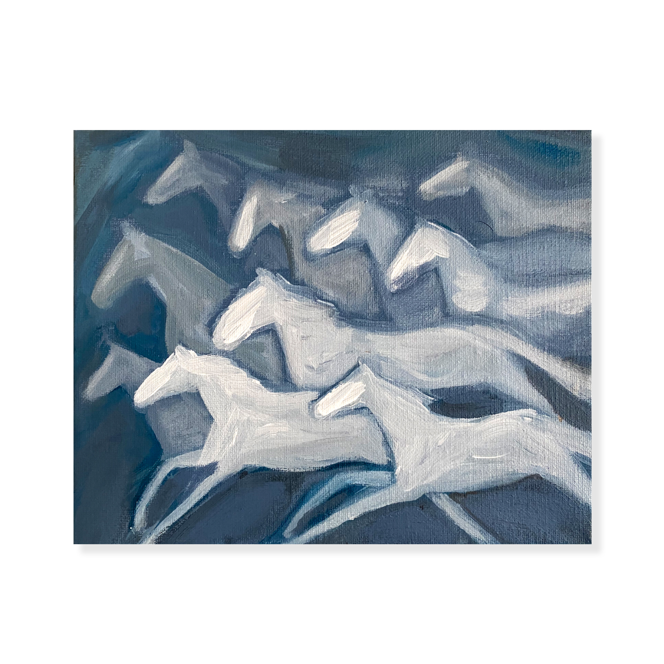 Blue Horses Print
