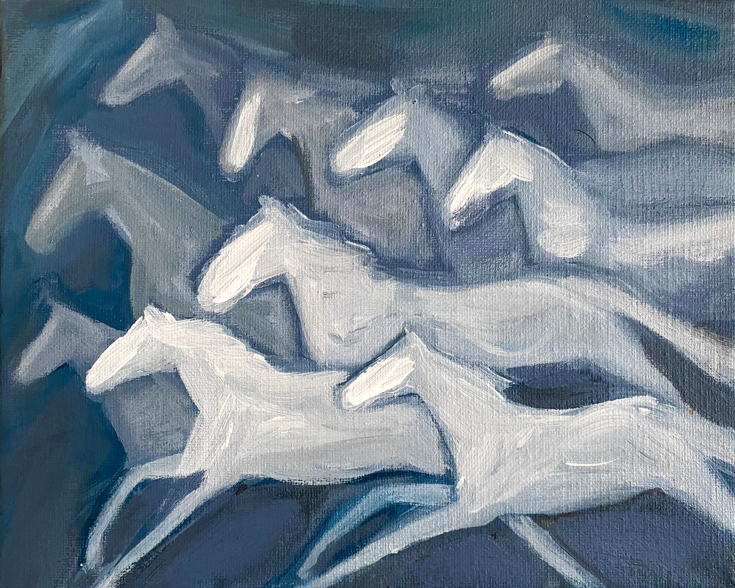 Blue Horses Print